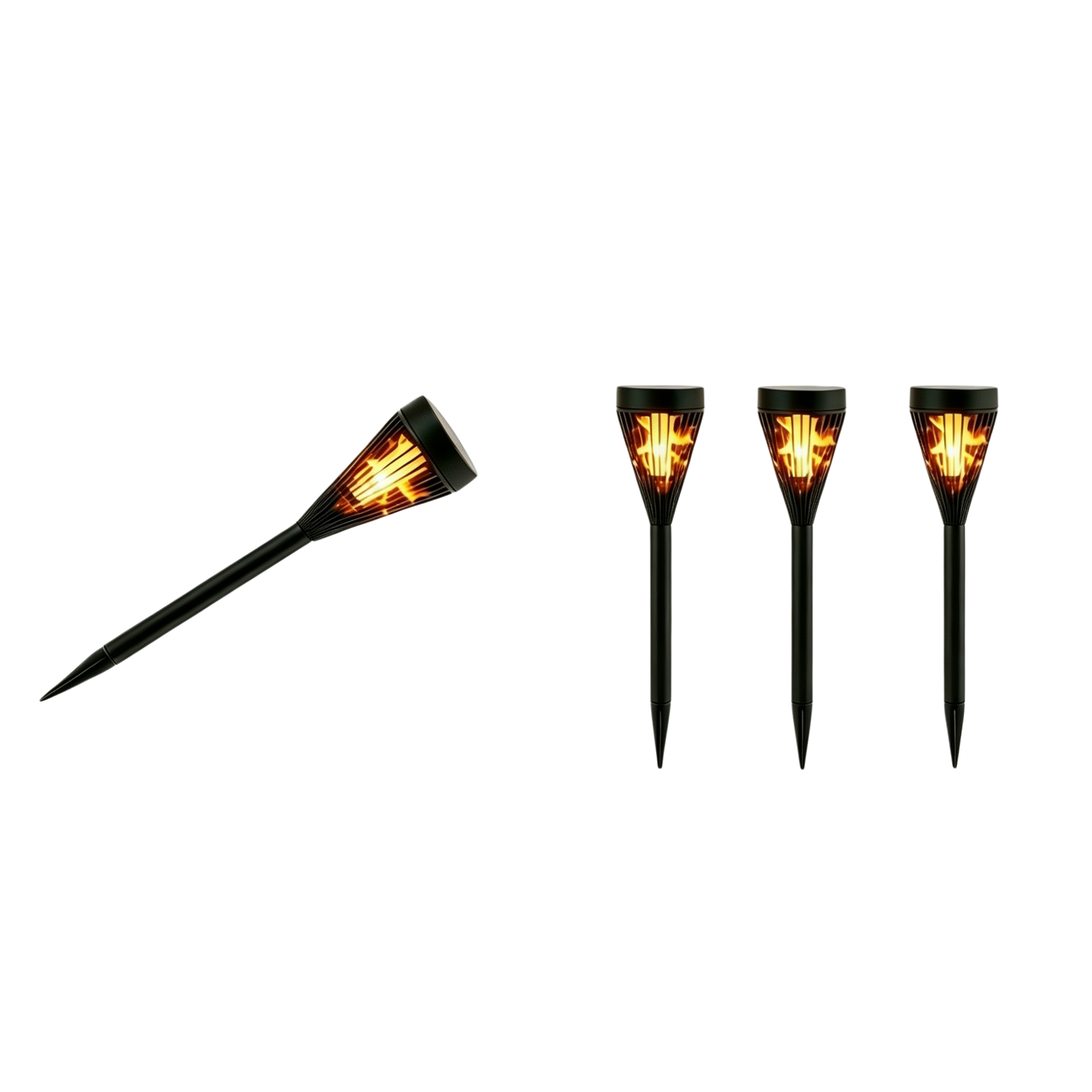 Solar-Kegel Fackelleuchten | LED mit Flammeneffekten