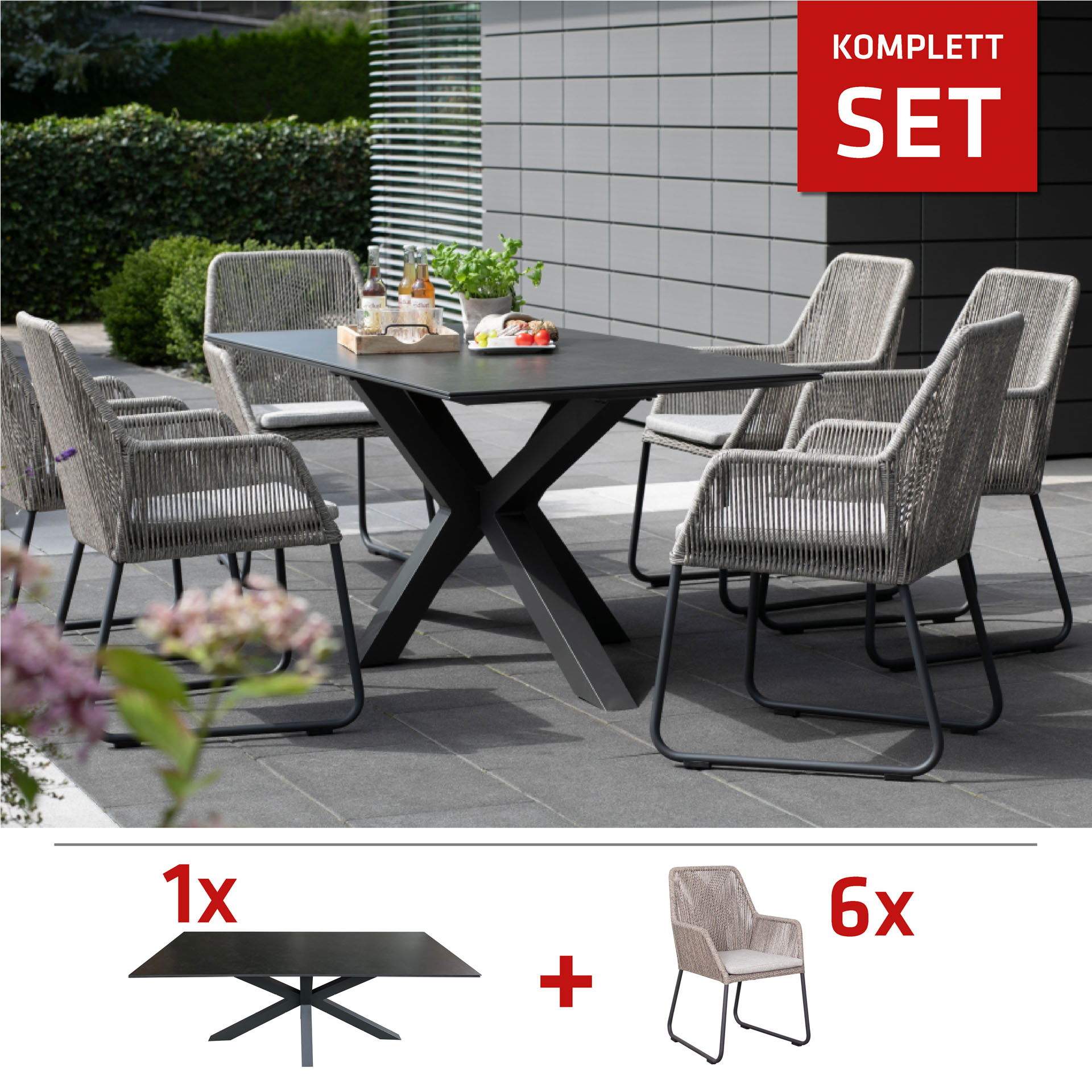 Sitzgruppe | Tisch Livingston + Diningsessel Adora