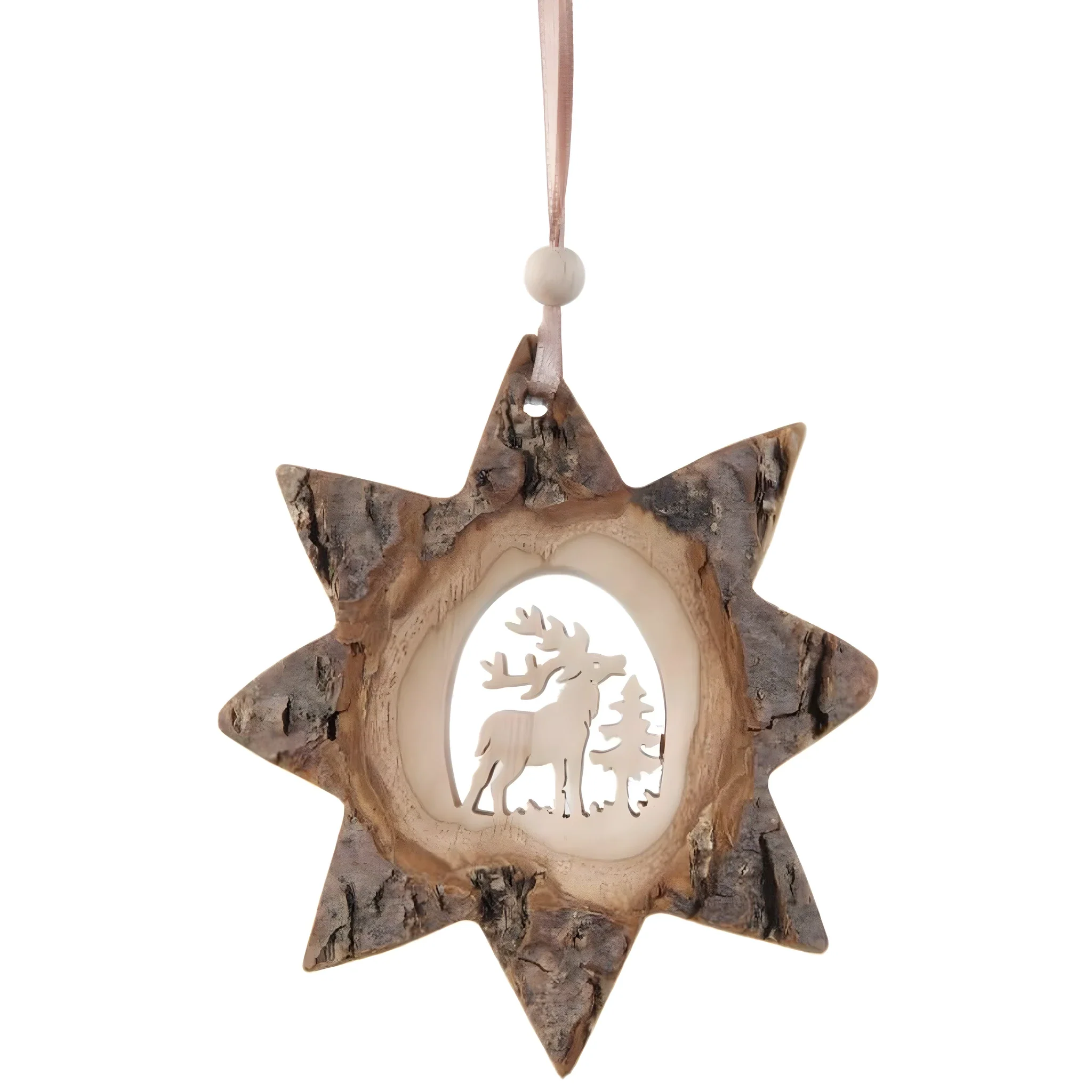 Weihnachtsstern aus Naturrinde