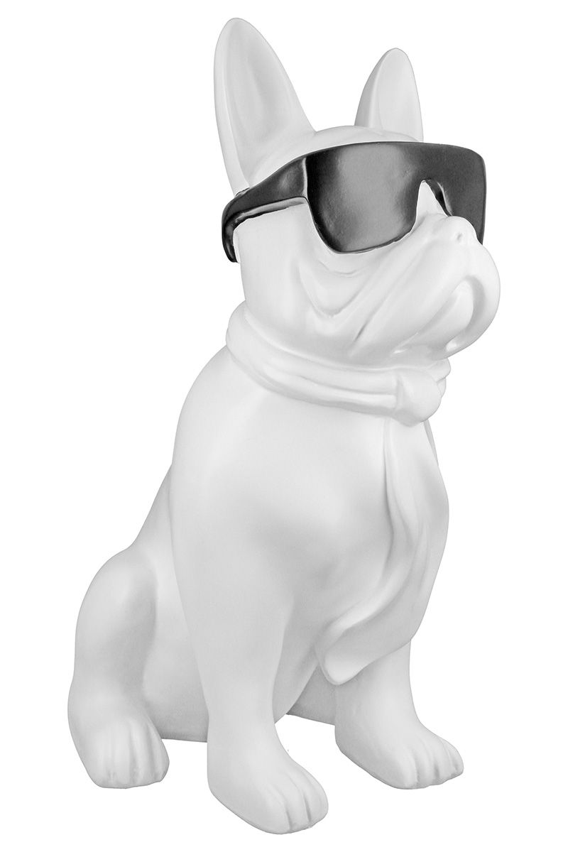Mops-Figur "Cool Dog" weiss