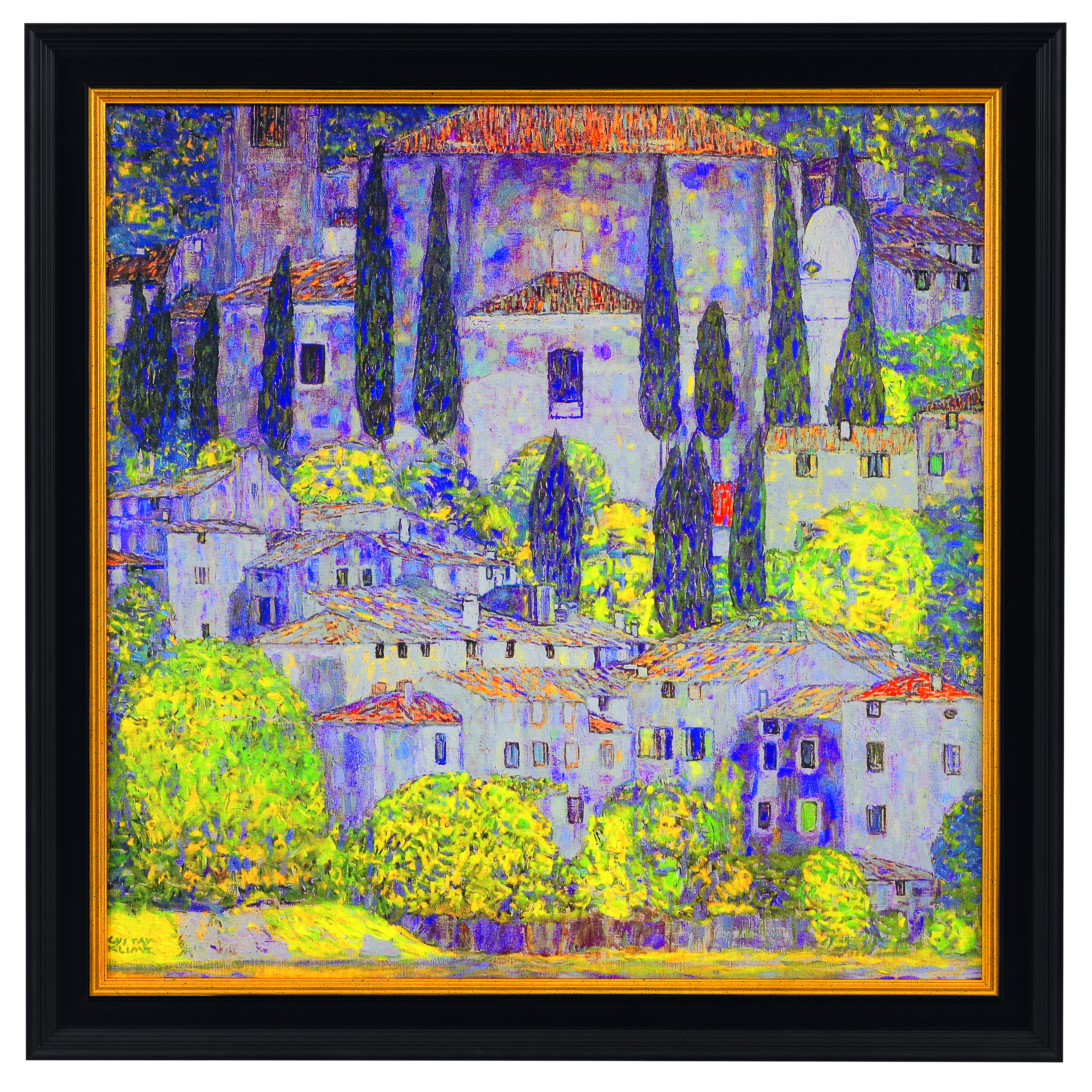 Gemälde "Kirche in Cassone am Gardasee" (1913), gerahmt - Gustav Klimt