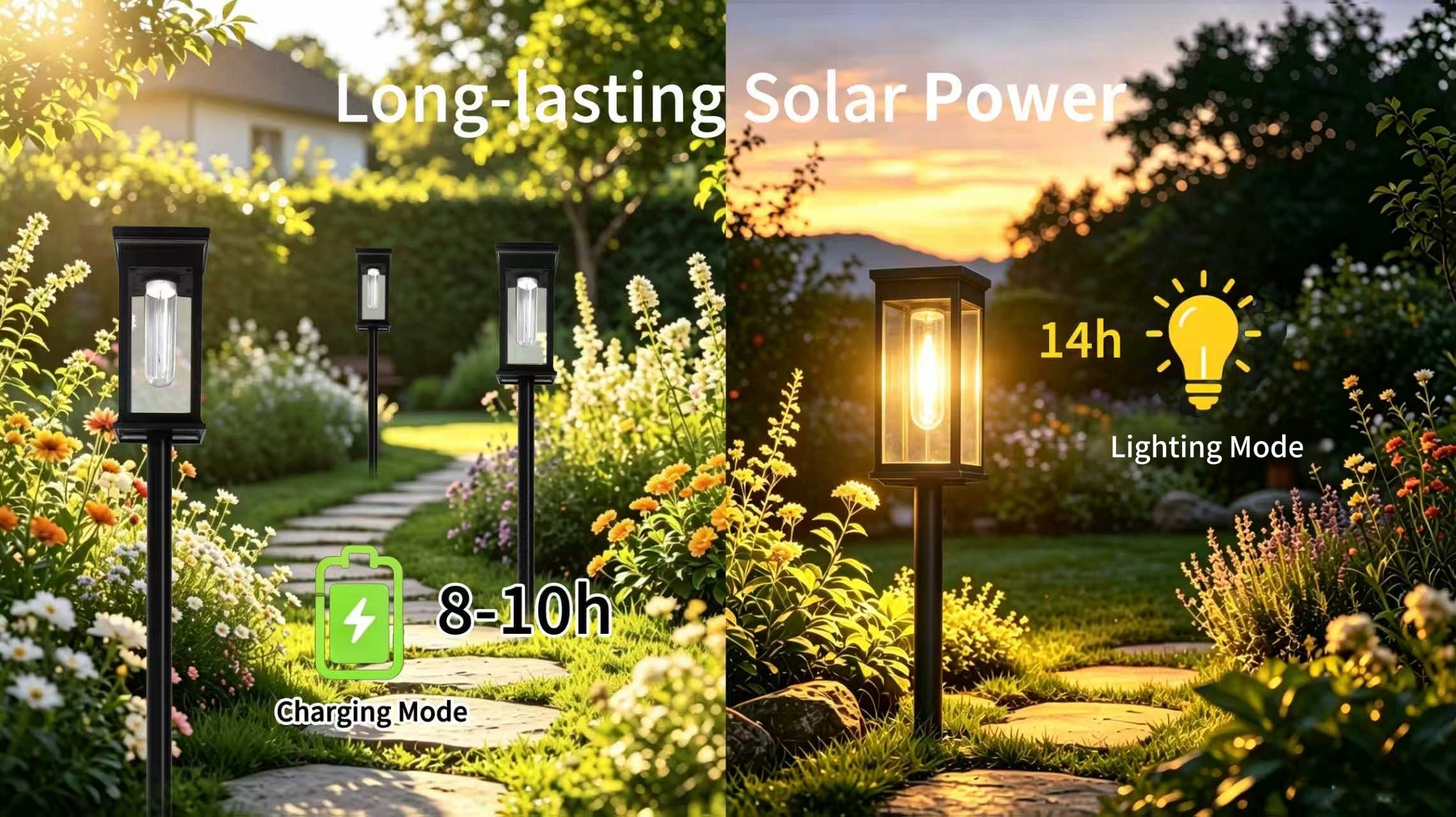 Solar-Filament-Gartenleuchten 4er-Set – DEULE