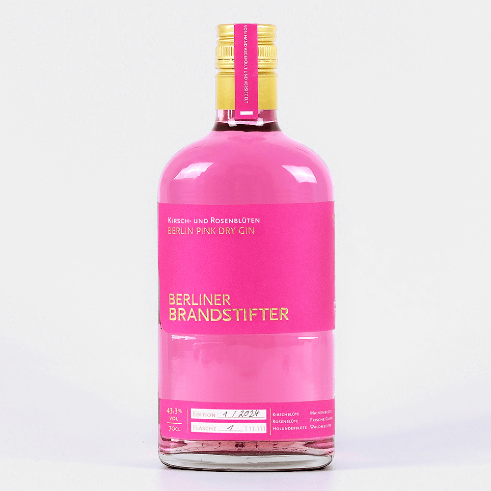 Pink Dry Gin Set mit Jutebeutel – Berliner Brandstifter