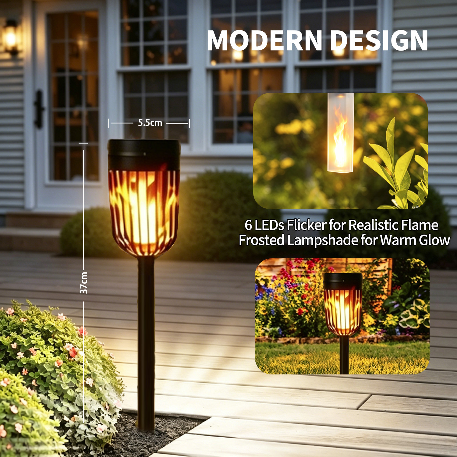 Solar-Fackelleuchten 6er-Set Vogelkäfig-Design – DEULE