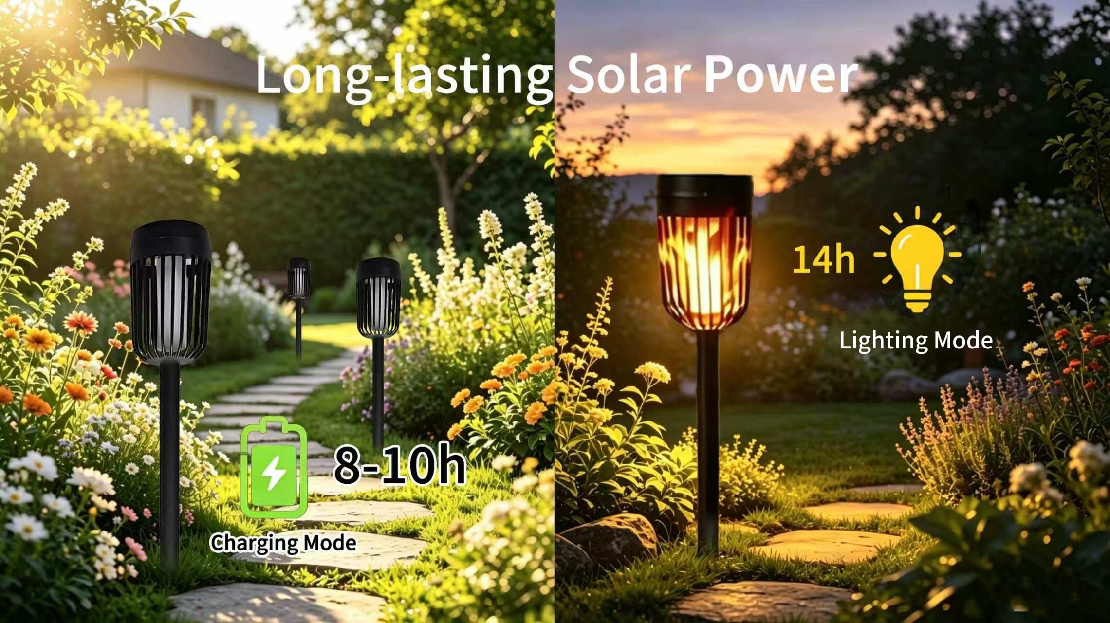 Solar-Fackelleuchten 6er-Set Vogelkäfig-Design – DEULE