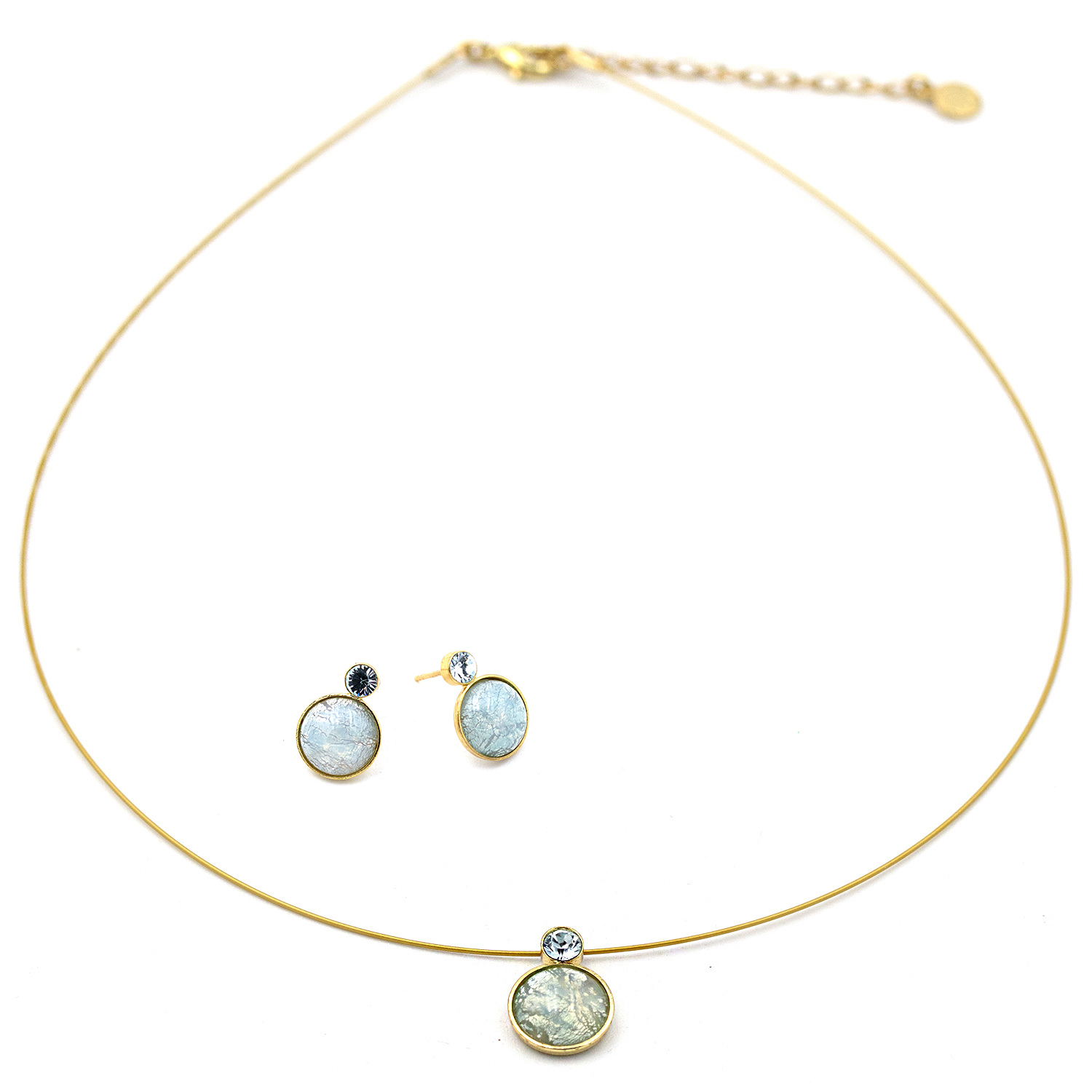 Schmuckset vergoldet  – Kette & Ohrringe – "Bohemia"