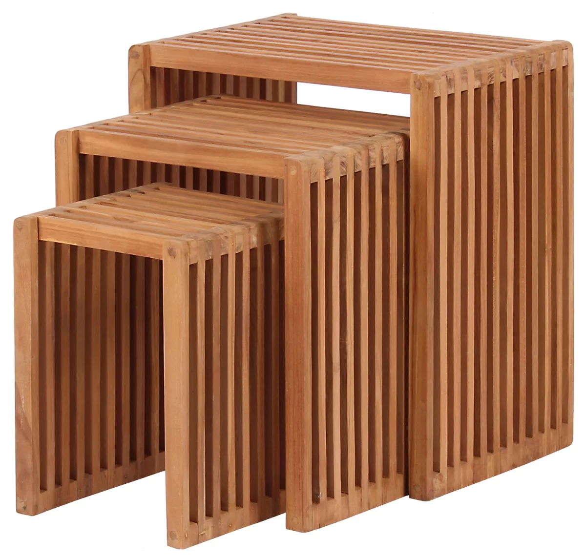 Beistelltisch aus Teakholz 3er Set
