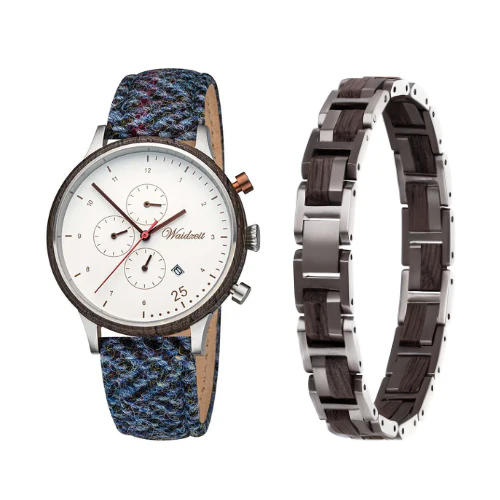 Schmuckset Chronograph Barista Bianco Mooreiche