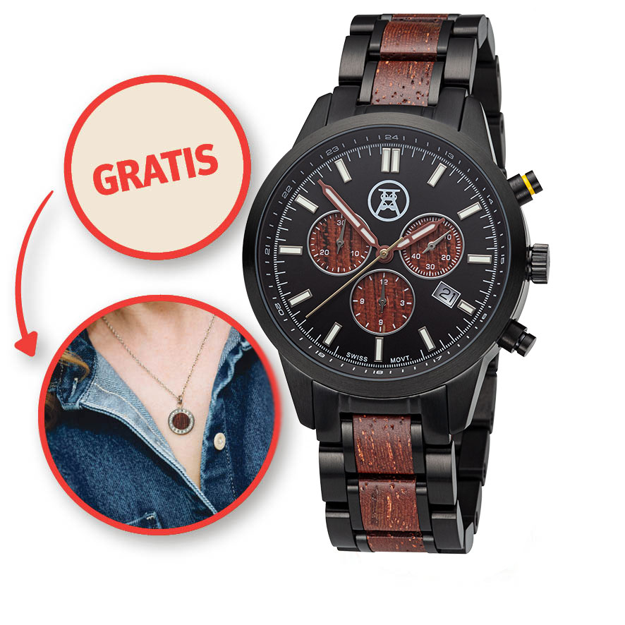 Herrenuhr Grubenholz Chronograph – Welterbe Zollverein Sonderedition