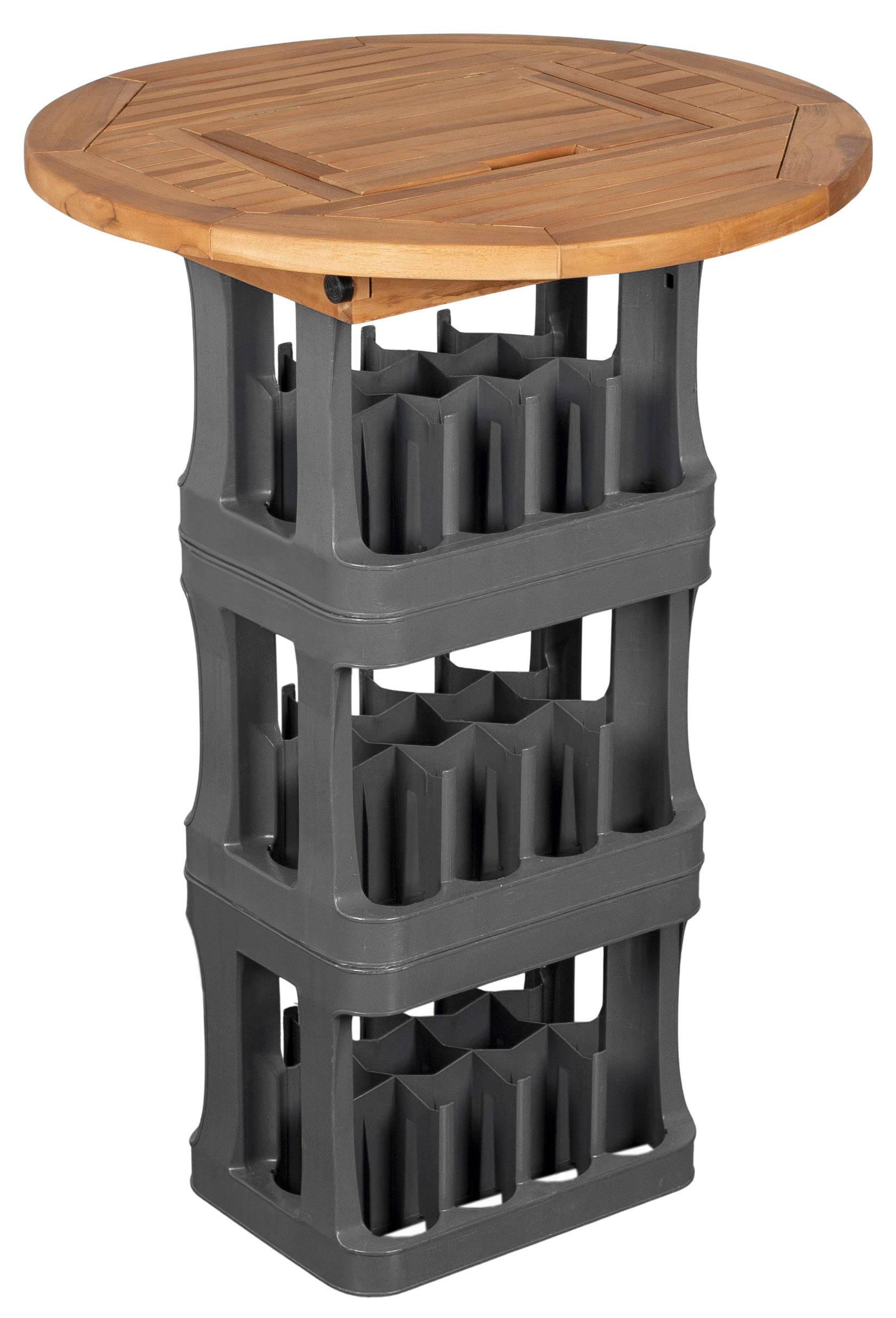 Bierkistenaufsatz Teak mit Klappe 