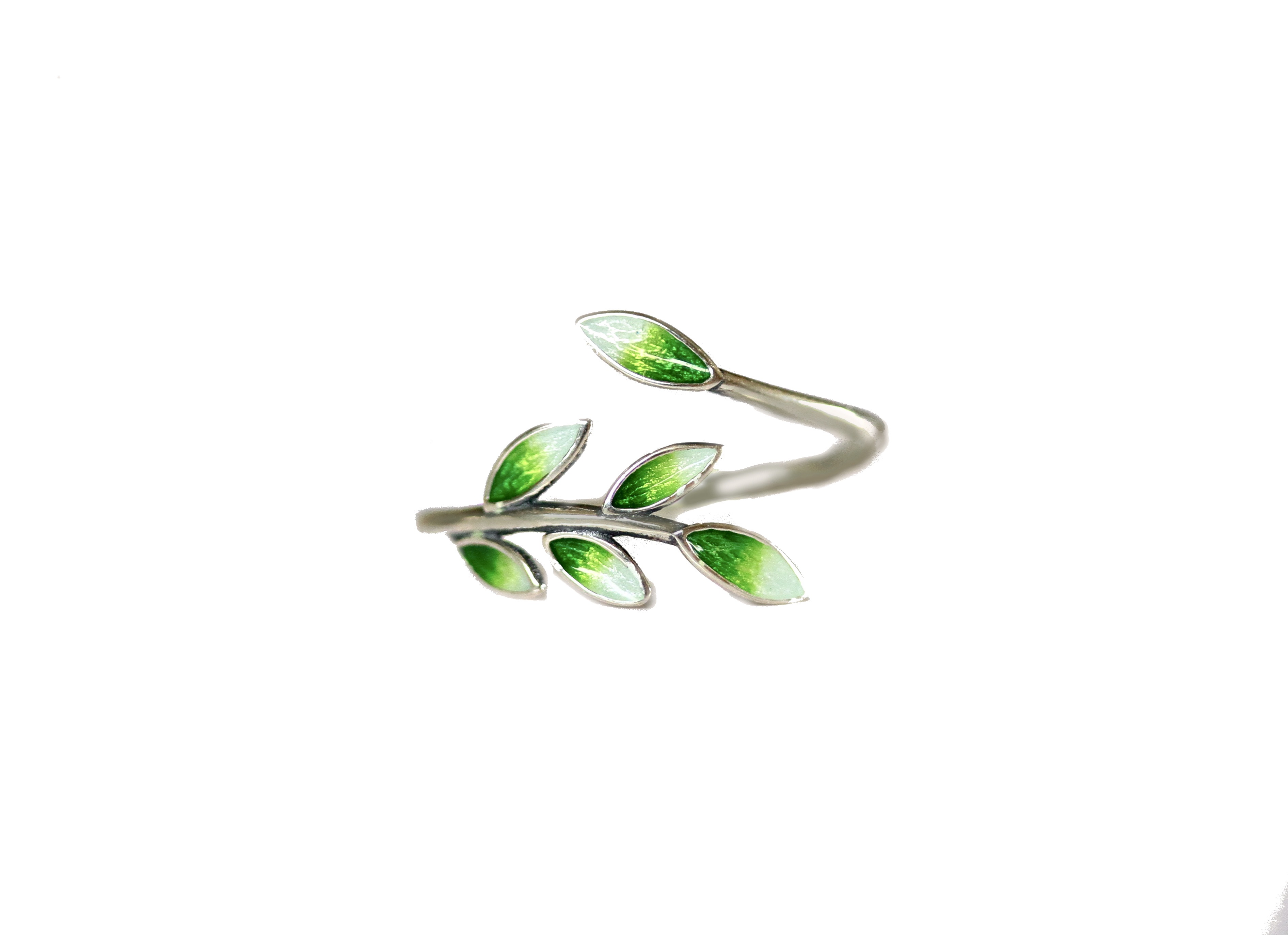 Silberring mit Blättern - Sterling Silber