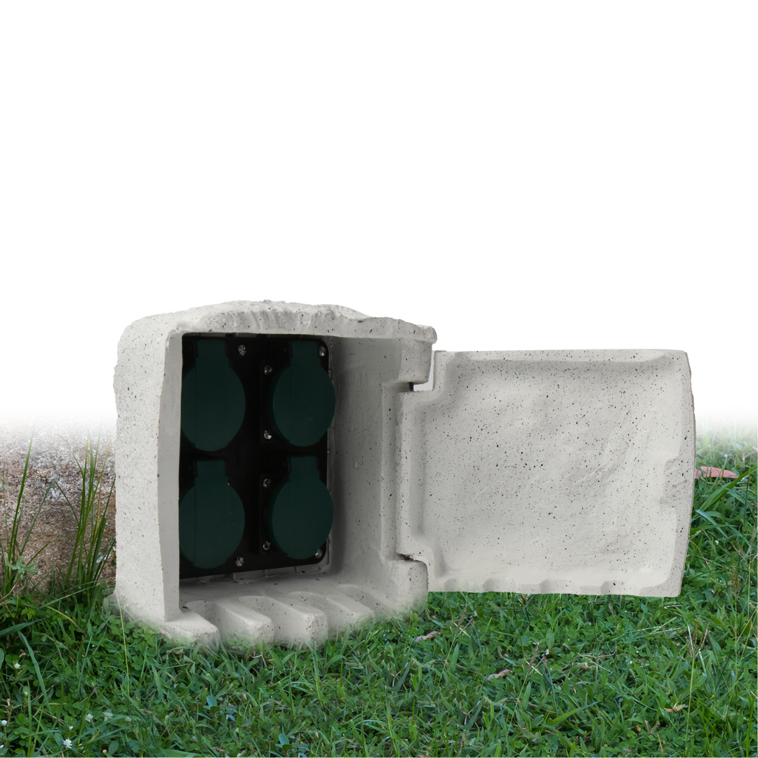 Gartensteckdose mit Timer - 4-fach