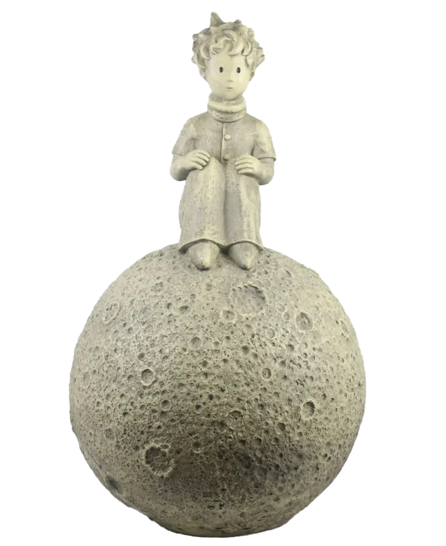 Gartenskulptur Kunststein Prinz auf dem Mond – © Antoine de Saint-Exupéry