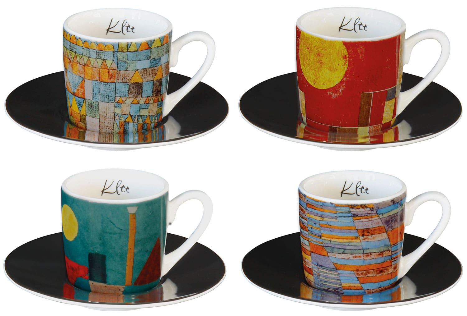 4 Espressotassen mit Künstlermotiven im Set - Paul Klee