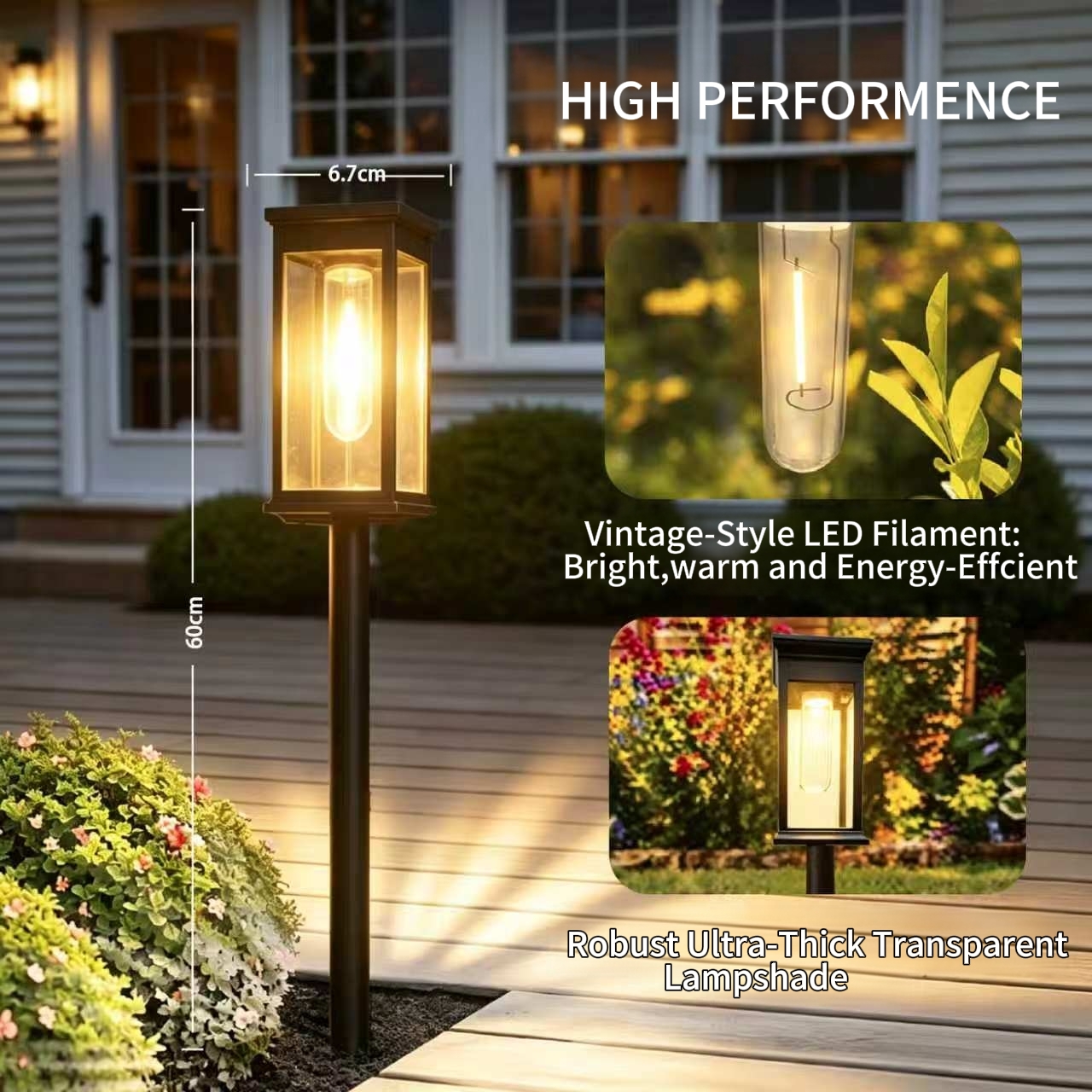 Solar-Filament-Gartenleuchten 4er-Set – DEULE