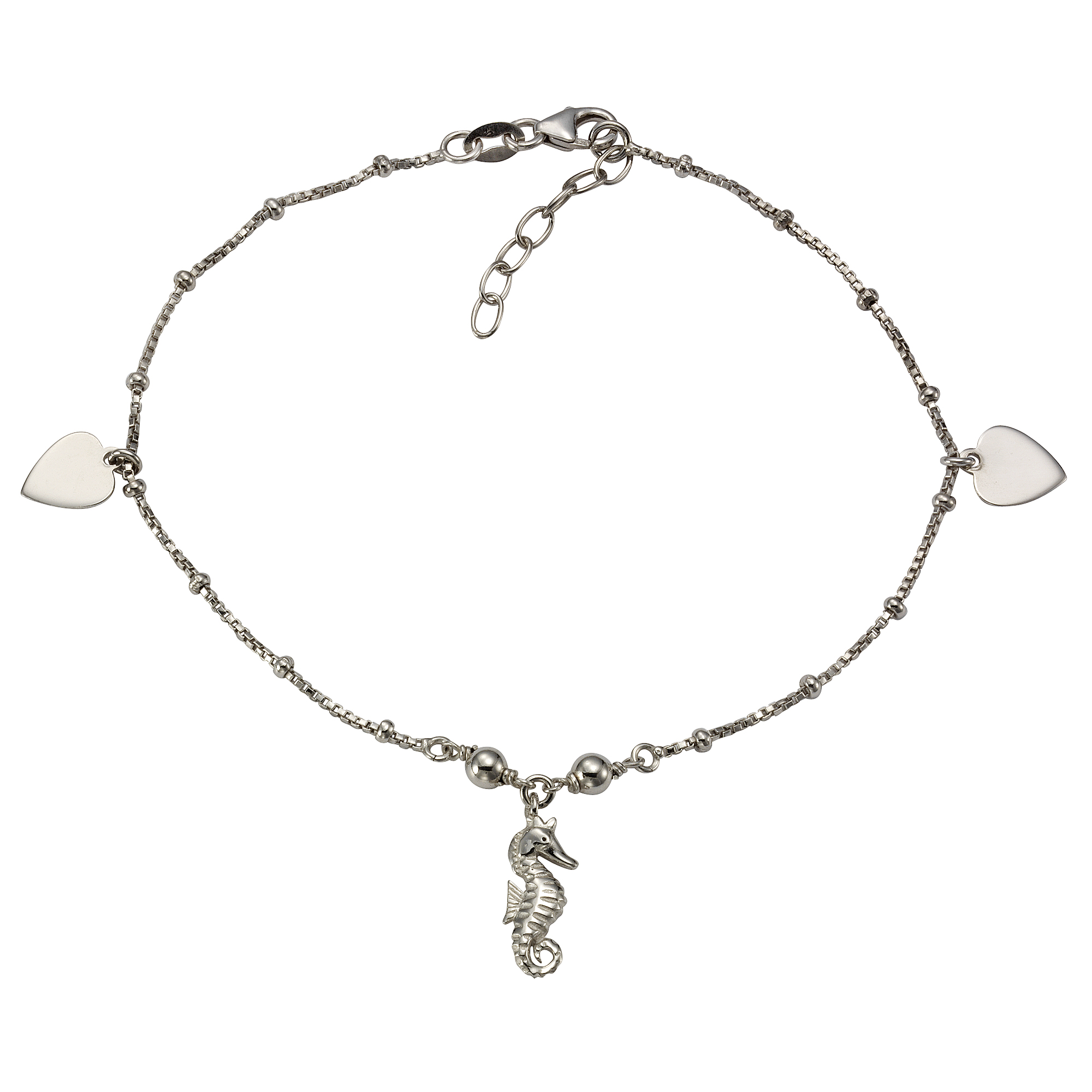 Fußkettchen Silber – Seepferdchen Anhänger