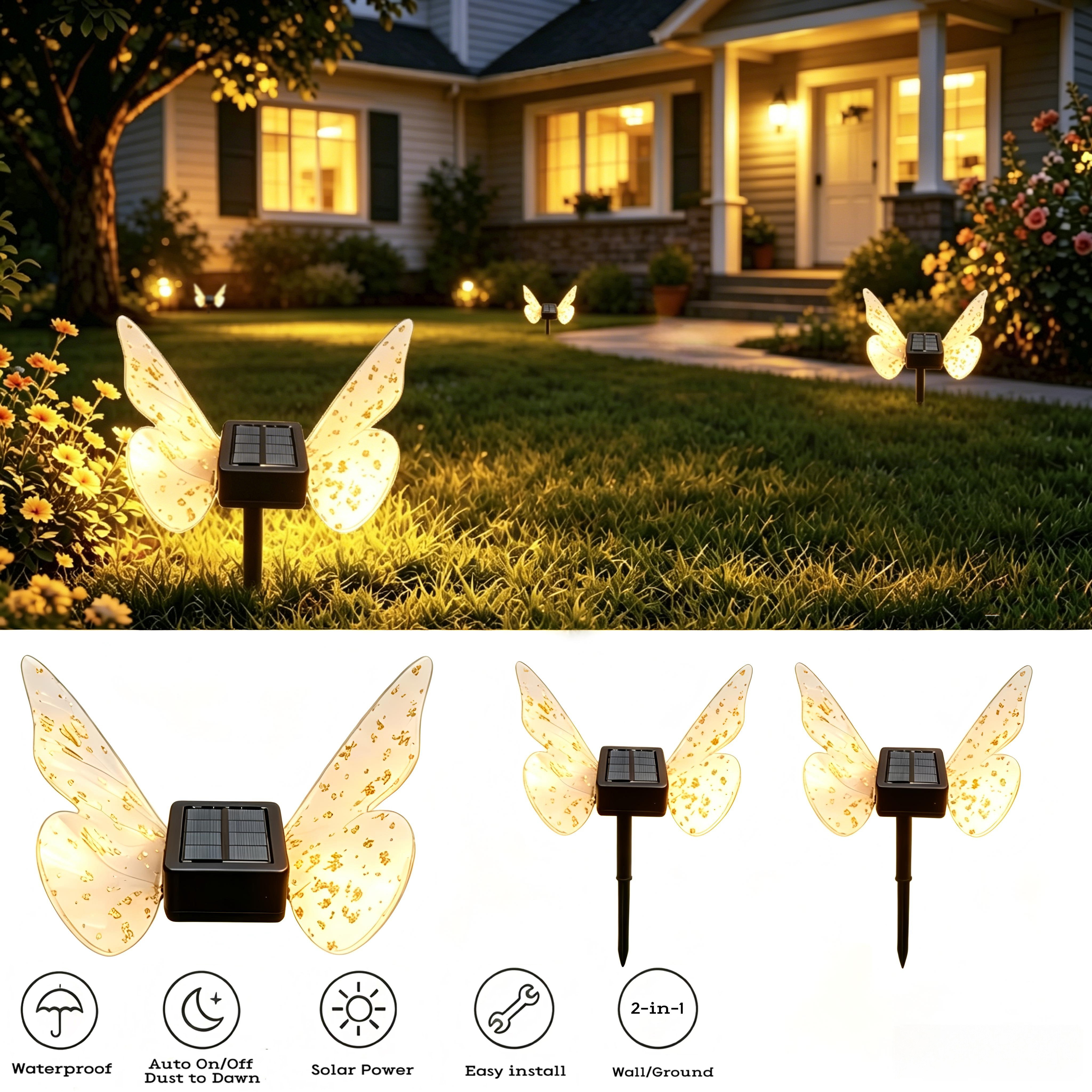 Solar-Gartenleuchten 2er-Set – DEULE