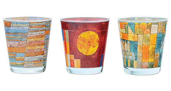 3-er Set Glas-Windlichter mit Künstlermotiven - Paul Klee