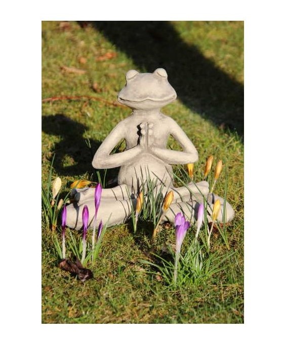 Gartenskulptur YOGA-FROSCH – "Der Lotus"