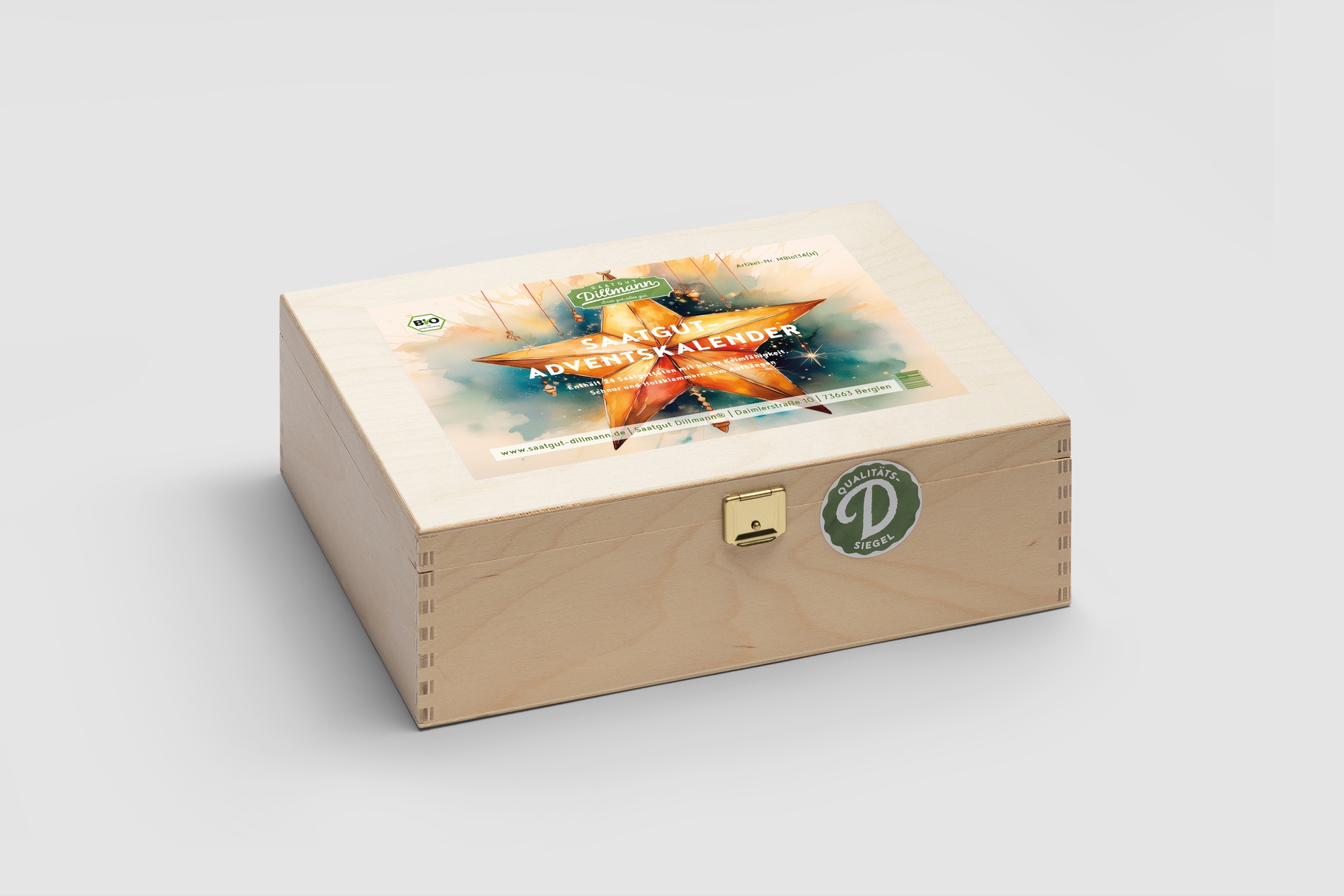 Saatgut Adventskalender Holz Stern