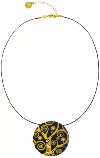 Collier mit Lederband Lebensbaum –  Gustav Klimt