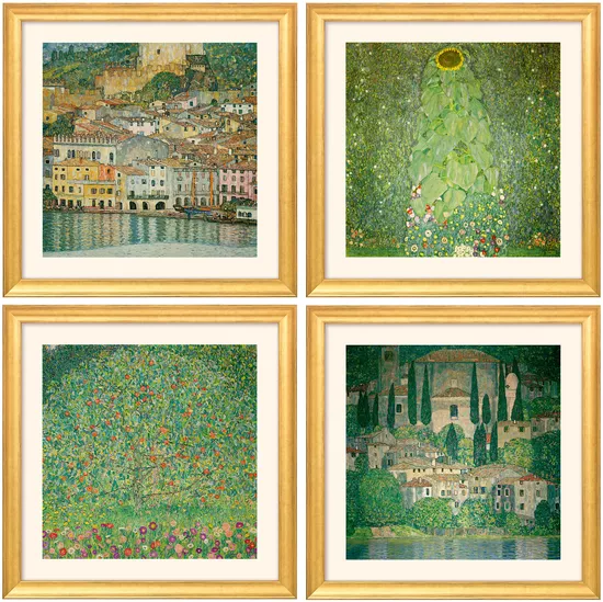 Bilder 4er Set Landschaftsbilder - Gustav Klimt