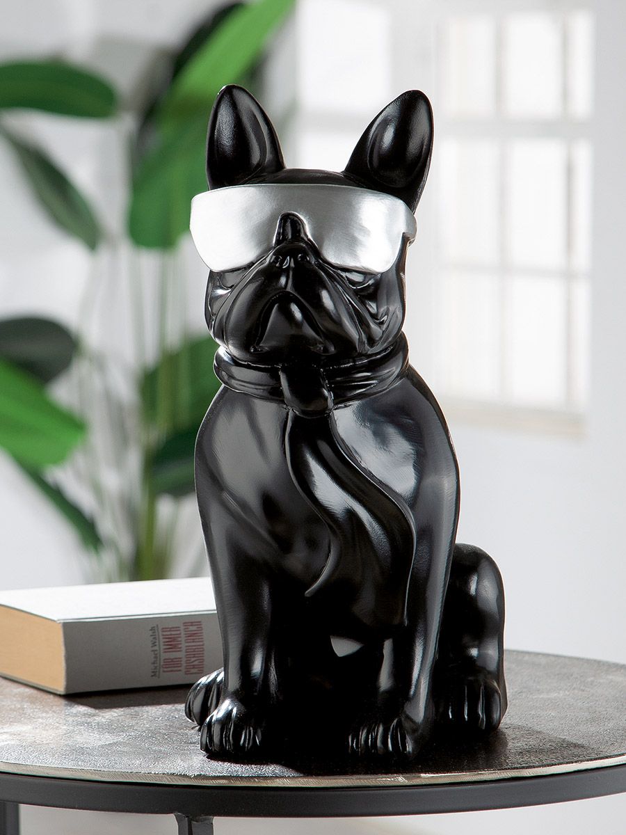 Mops-Figur "Cool Dog" schwarz