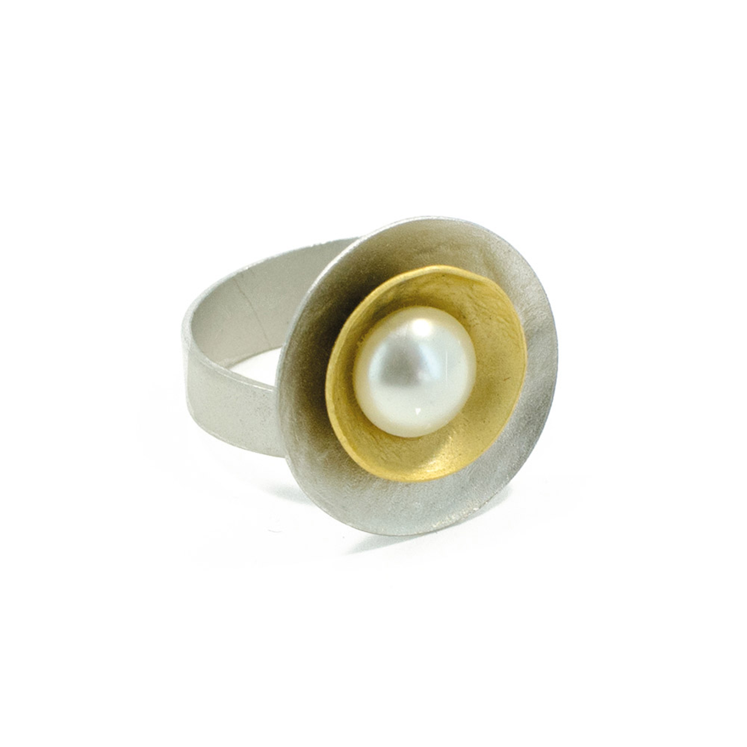 Ring Bicolor Rhodiniert Vergoldet Classic