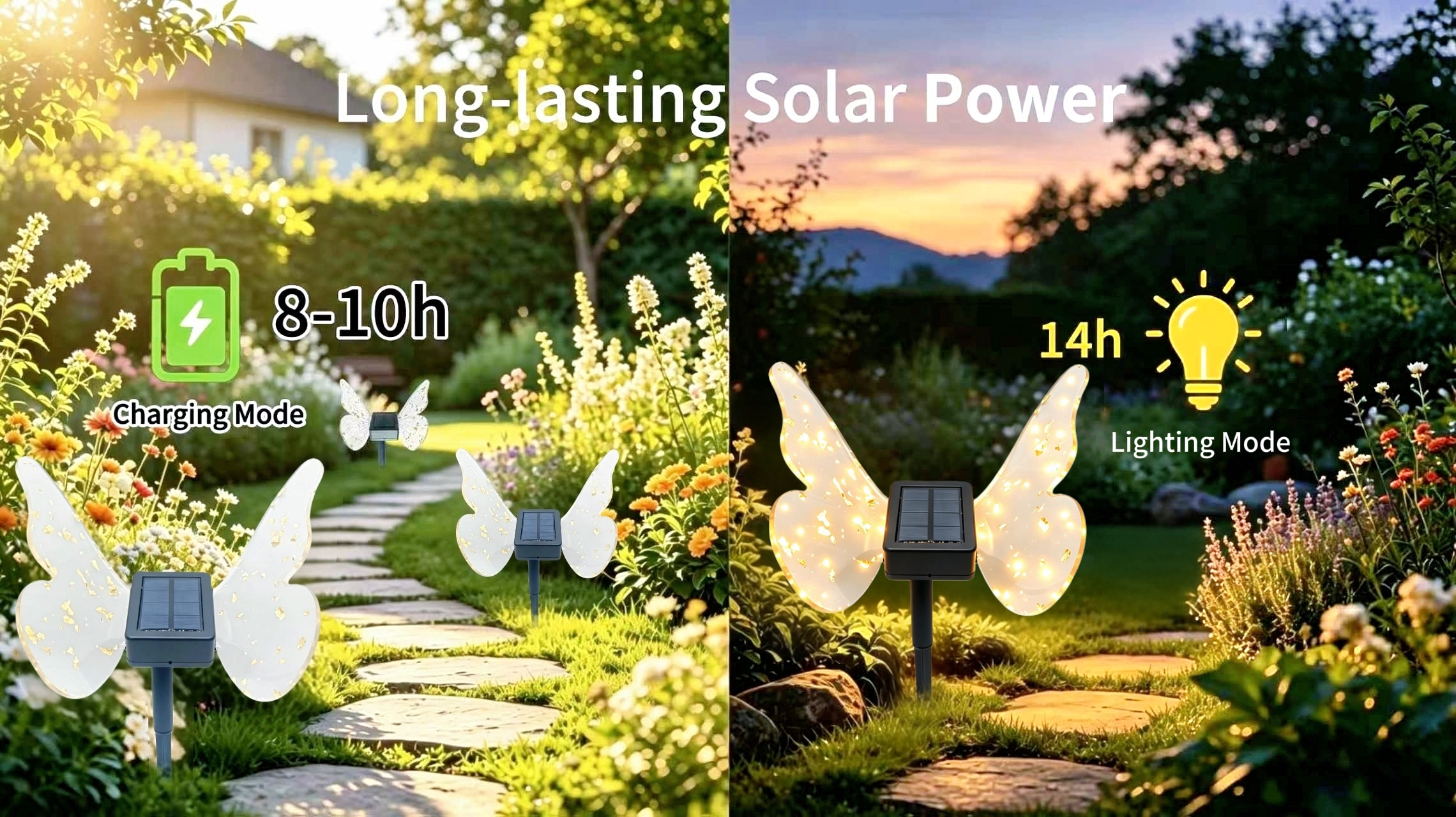 Solar-Gartenleuchten 2er-Set – DEULE