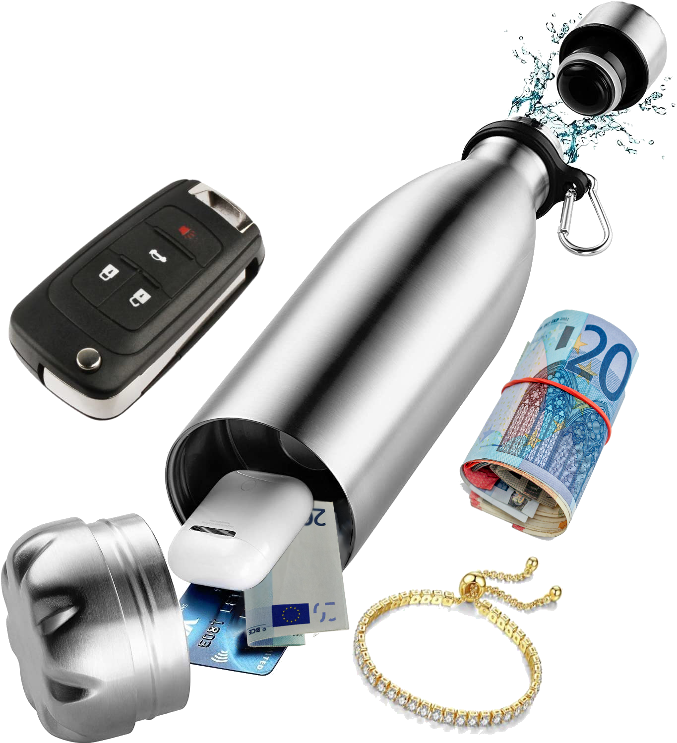 Trinkflasche mit Safe