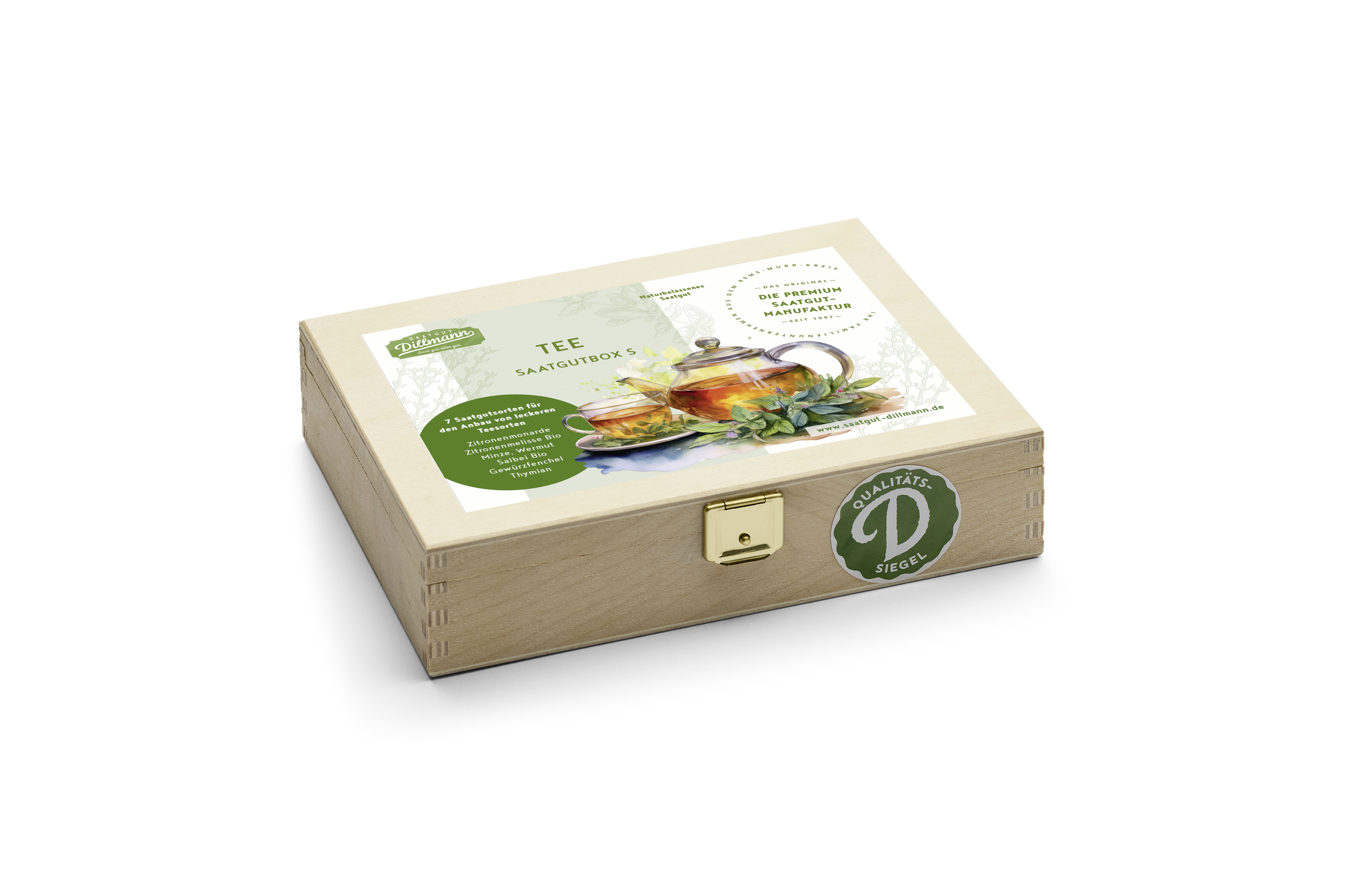 Saatgut-Holzbox S – Teesorten