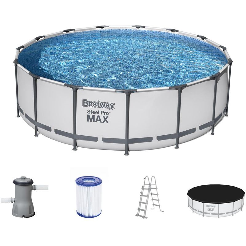 Stahlrahmen-Pool rund – Steel Pro MAX Komplett-Set