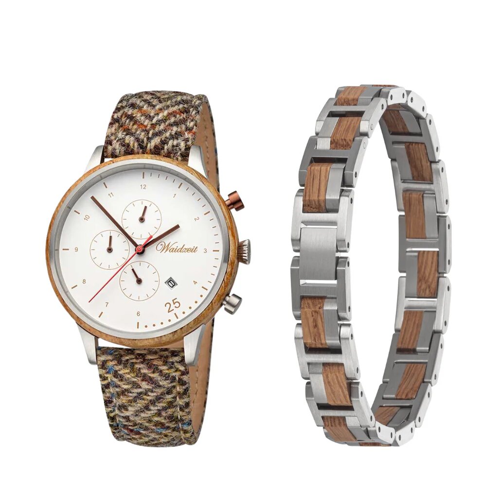 Schmuckset Chronograph Barista Bianco Weinfass